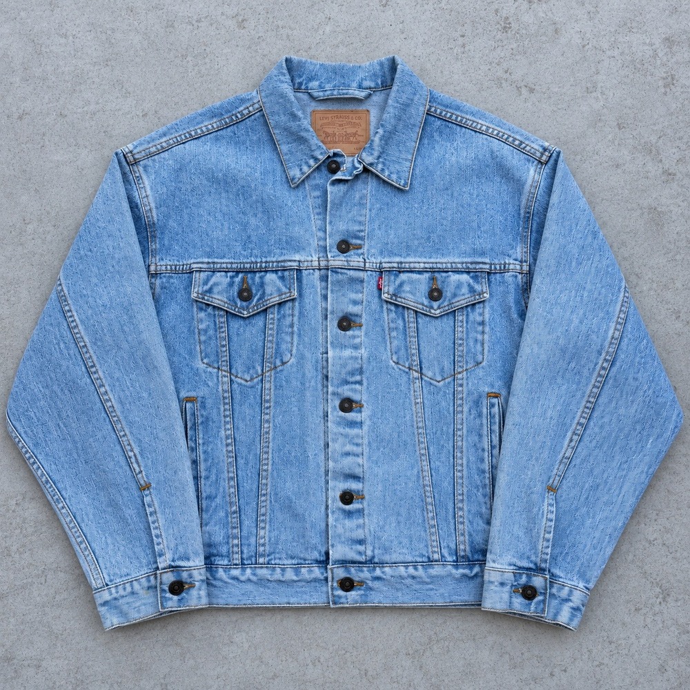 Levis Light Wash Denim Type 3 Trucker Jacket Large L Blue 90s Vintage